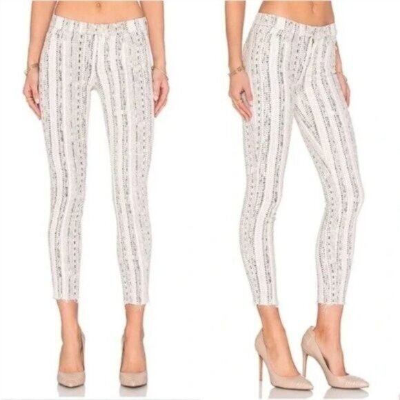 MOTHER Looker Ankle Fray Slipstream in Silver Strand Slim Jeans Sz 24 - Picture 1 of 15